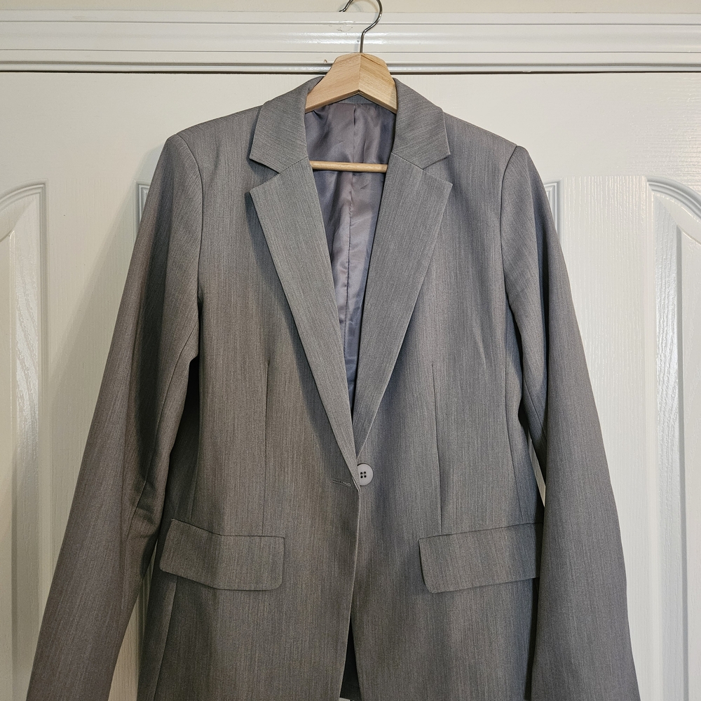 Dark Grey Women's Blazer, Full Length Sleeves